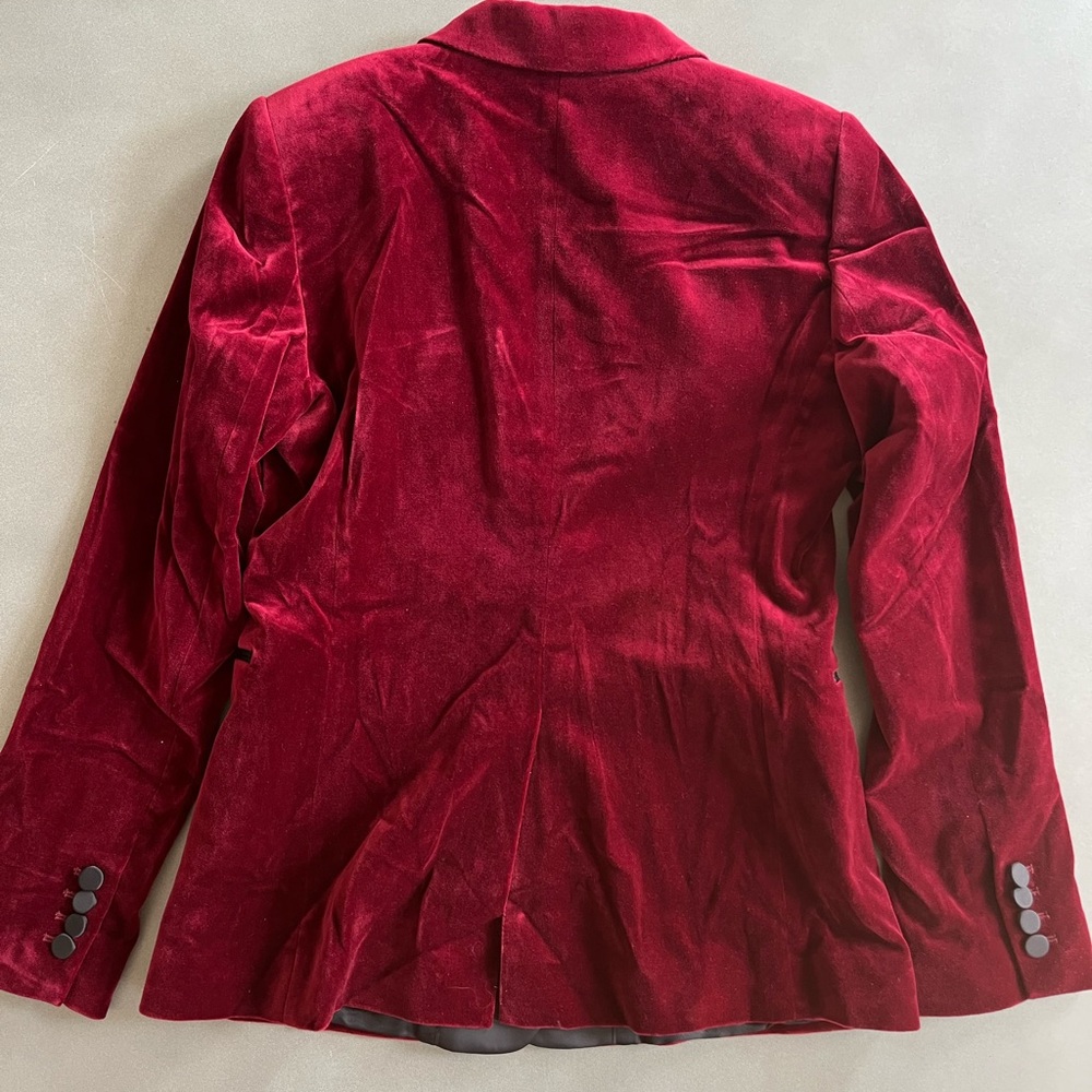 Reiss Maroon Velvet Tuxedo Style Blazer - Picture 11 of 11